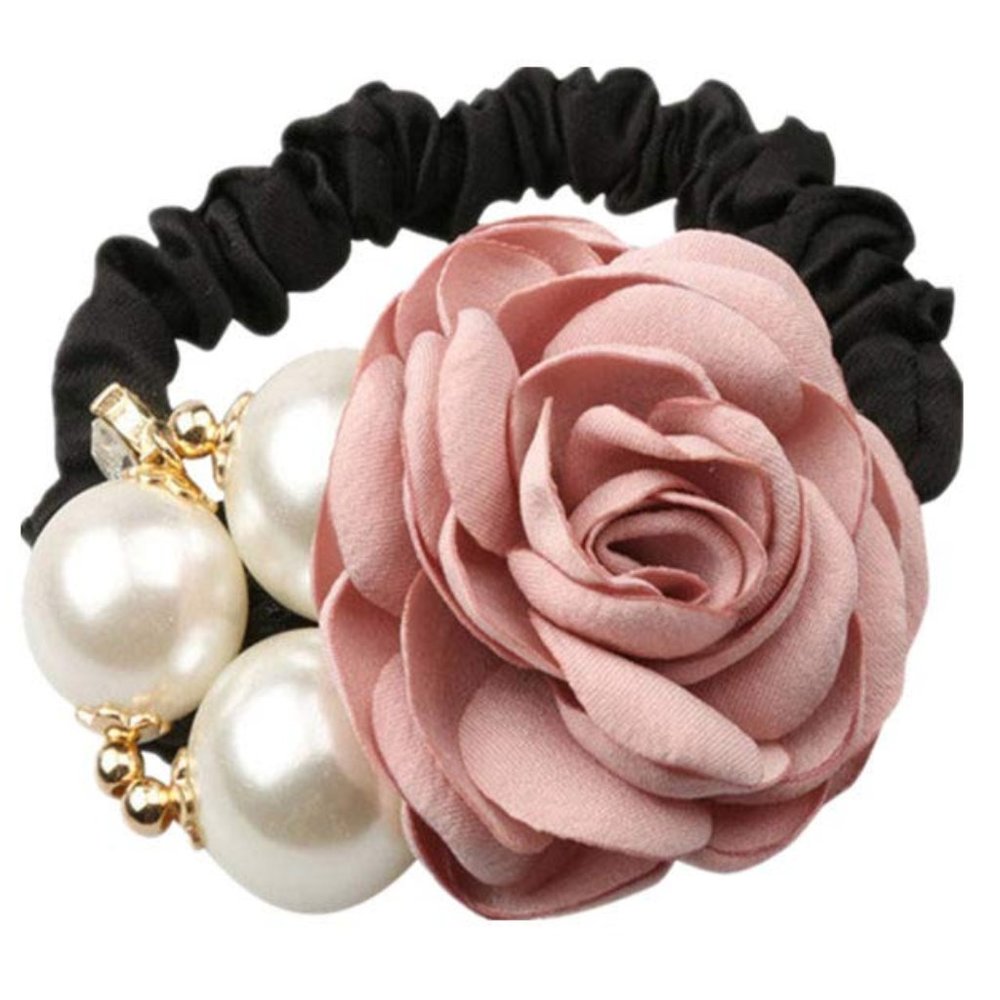 Hair Ties Rubber Band Vintage Flower  New Pink